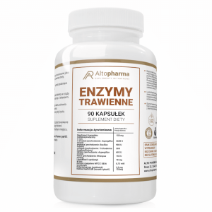 Enzymy trawienne Alto Pharma - Błonnik na trawienie wsparcie dla zdrowych jelit - 90 kapsułek