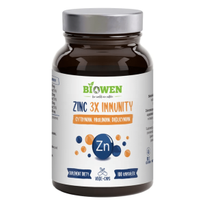 Zinc 3x Immunity Biowen - Cynk Complex - 100 kapsułek