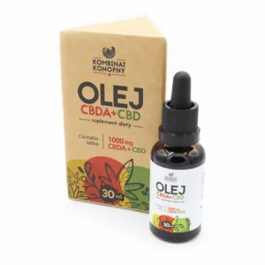 Olej CBDA z CBD Raw Kombinat Konopny - Wsparcie w łagodzeniu stanów zapalnych 1000 mg - 30 ml