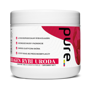 Kolagen rybi Uroda Pure z Biotyną - Na skórę, włosy i paznokcie - 30 porcji (165 g)