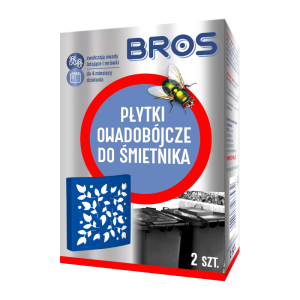 Bros Płytki owadobójcze do śmietnika - Skuteczna ochrona przed owadami - 2 sztuki