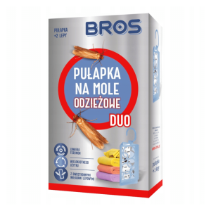 Bros Pułapka na mole odzieżowe DUO - Podwójna skuteczność w walce z molami w szafie - 1 sztuka