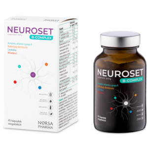 Neuroset B-Complex Norsa Pharma - Witaminy z grupy B, cytykolina, nukleotydy dietetyczne, witamina C - 45 kaps.
