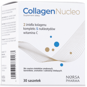 Collagen Nucleo Norsa Pharma - Kolagen klasyczna formuła wsparcia dla skóry, stawów i organizmu - 30 saszetek