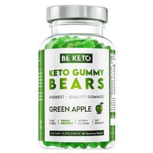 Keto Żelki Misie BeKeto - Zielone jabłko - 60 żelek
