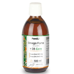 Panda Omega Forte D3 Care - Najczystsza forma kwasów tłuszczowych omega-3 DHA/EPA - 300 ml