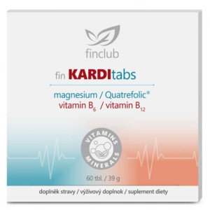 Karditabs new Finclub - Magnez, kwas foliowy, witamina B6 i B12 - 60 tabletek