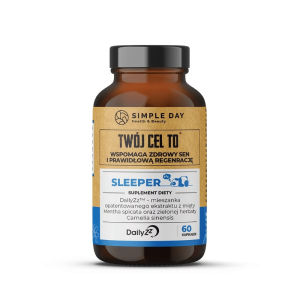 Twój Cel To Sleeper - Mieszanka opatentowanego ekstraktu z mięty i zielonej herbaty dla spokojnego snu - 60 kapsułek