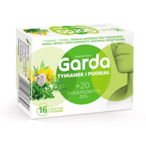 Garda Tymianek i Podbiał 67,5 mg Salvum Lab - Naturalne wsparcie dla gardła i dróg oddechowych - 16 pastylek