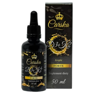 Witamina D3 K2 MK7 w kroplach forte Carska - kompleksowe wsparcie odporności, kości i serca - 50 ml