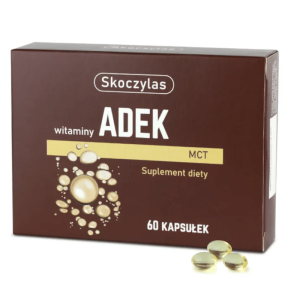 Witaminy ADEK MCT Skoczylas - Kompleks witamin A, D, E i K w wygodnych kapsułkach miękkich - 60 kapsułek