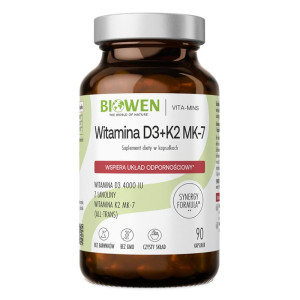 Witamina D3+K2 Biowen - Wsparcie dla zdrowia - 90 kapsułek