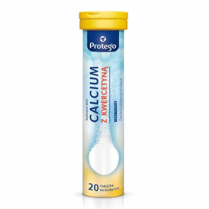 Salvum Protego Calcium z kwercetyną - wapń w tabletkach musujących dla dorosłych - 20 tabletek