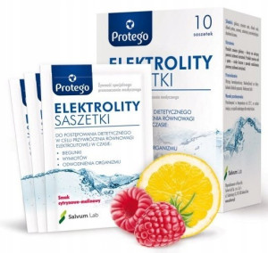 Salvum Protego Elektrolity Saszetki - Skuteczne nawodnienie dla dzieci i dorosłych - 10 saszetek