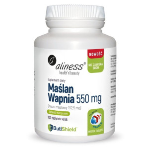 Maślan wapnia 550 mg Aliness - Bez dodatku sodu - 100 tabletek