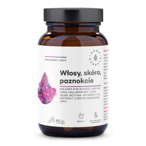 Włosy, Skóra, Paznokcie Aura Herbals - Kolagen morski NatiCol - 60 kapsułek