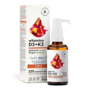 Witamina D3 4000 IU + K2, MCT Aura Herbals - 50 ml krople