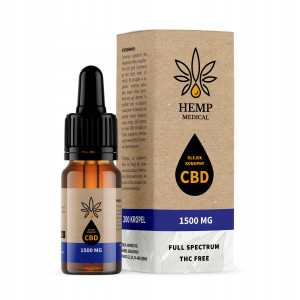 Olejek konopny 15 % Hemp Medical - Olej z konopi włóknistych - 1500 mg