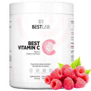 Best Vitamin C Best Lab - Witamina C w proszku o smaku malinowym 150 porcji - 195 g