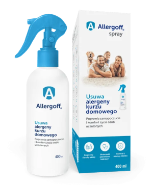 Allergoff Spray - Skutecznie chroni przed alergenami kurzu domowego - 400 ml i 100 ml