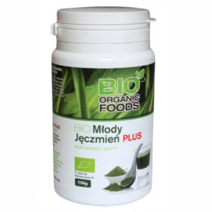 Młody jęczmień plus z dodatkami Bio Organic Foods BIO - 5 ekologicznych roślin w jednej mieszance - 150 g