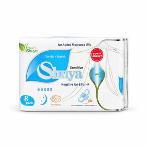 Podpaski nocne Sensitive Shuya Health - Wysoka chłonność, komfort i ochrona - 8 sztuk