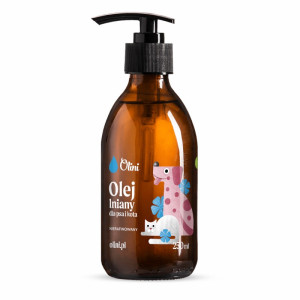 Olej lniany dla zwierząt Olini - naturalne wsparcie dla sierści i skóry pupila - 250 ml, 500 ml