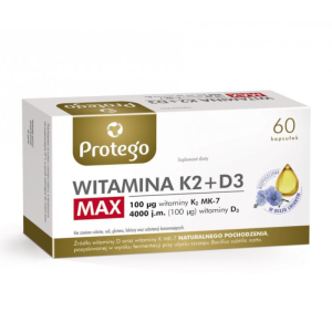Witamina K2 D3 4000 j.m. MAX Protego - Dla wsparcia odporności - 60 sztuk