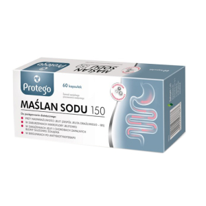 Maślan Sodu 150 Protego - Maślan sodu w kapsułkach dla zdrowia jelit - 60 kapsułek