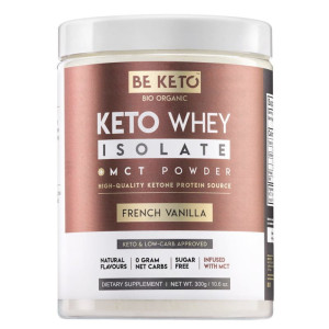 Keto Izolat Białka z olejem MCT BeKeto 300 g - Różne smaki Francuska wanilia