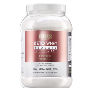 Keto Izolat Białka z olejem MCT BeKeto 800 g - 3 pyszne smaki Francuska wanilia