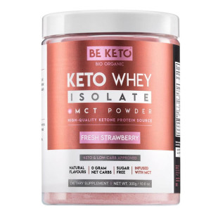 Keto Izolat Białka z olejem MCT BeKeto 300 g - Różne smaki Świeża truskawka