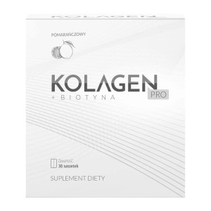 Kolagen PRO + Biotyna Nutricion House Naturalny kolagen rybi - 30 saszetek Pomarańczowy