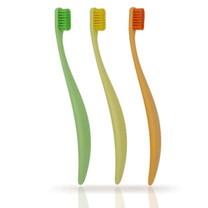 Zestaw szczoteczek do zębów Promis TRIO z bioplastiku - 3 sztuki Kolorowe