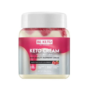 Keto Krem z Olejem MCT BeKeto - Różne Smaki 250 g Biała czekolada & malina