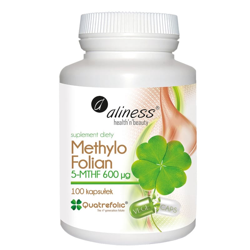 Methylo Folian 5-mthf 600 µg Aliness - Nanturalne źródło folianu - 100 kapsułek