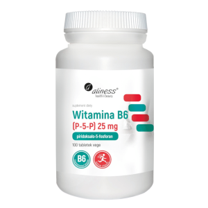 Witamina B6 (P-5-P) 25 mg Aliness - Aktywna forma - 100 tabletek