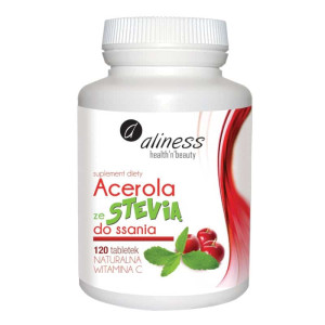 Acerola ze Stevią do ssania Aliness – Naturalna Witamina C – 120 tabletek
