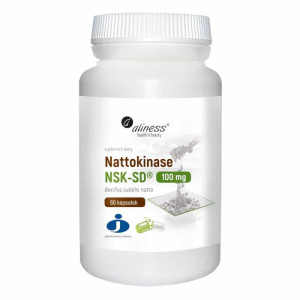 Nattokinase NSK-SD 100 mg Aliness - Sfermentowany ekstrakt z soi - 60 kapsułek