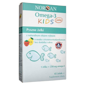 Norsan Omega-3 Kids Jelly Żelki z naturalnym olejem rybnym dla dzieci - 45 sztuk