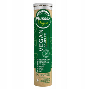 Plusssz VEGAN Complex Polski Lek - 20 tabletek musujących o smaku mango-marakuja