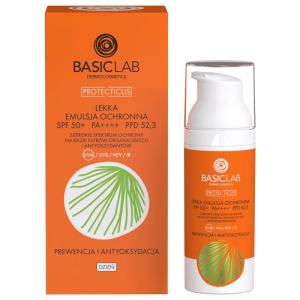 Lekka emulsja ochronna SPF 50+ PPD 52,3 BASICLAB - Prewencja i Antyoksydacja - 50 ml