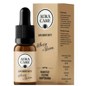 Włosy i skóra AURA CARE - Moc naturalnych składników dla pięknych włosów i zdrowej skóry - 15ml, około 300 kropli