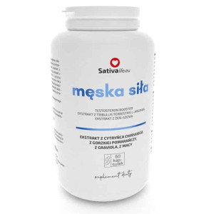 Męska Siła Testosterone Booster Sativa Life - Naturalne wsparcie dla męskiej energii i wydajności - 60 kapsułek