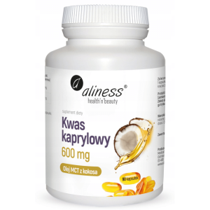 Kwas kaprylowy Aliness - Olej MCT z kokosa - 90 kapsułek