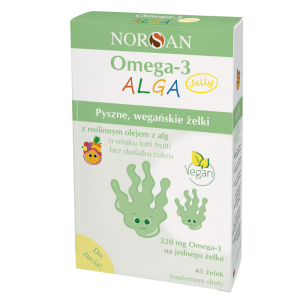 Norsan Omega-3 ALGA Jelly - Żelki z olejem z alg roślinnych - 45 żelek