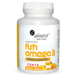 Fish Omega 3 FORTE Trójglicerydy Aliness - Olej rybi z sardeli - 60 kapsułek