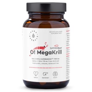 O! MegaKrill Aura Herbals - Bogactwo oleju z kryla 1180 mg - 60 kapsułek