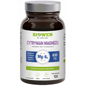 Cytrynian magnezu Biowen - Wsparcie układu nerwowego - 100 kapsułek