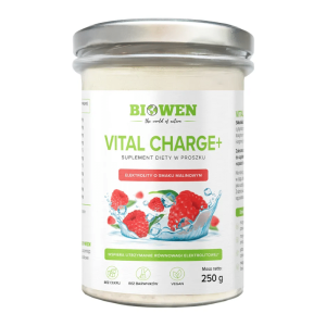 Elektrolity Vital Charge+ Biowen - 250 g o smaku malinowym i cytrynowym Malinowy